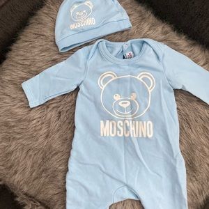 MOSCHINO Baby 1-3M Footie Onesie